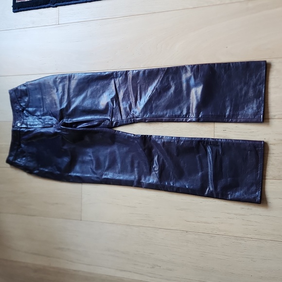 elements by vacco Pants - Vintage Elements by Vakko Leather Pants in Aubergine